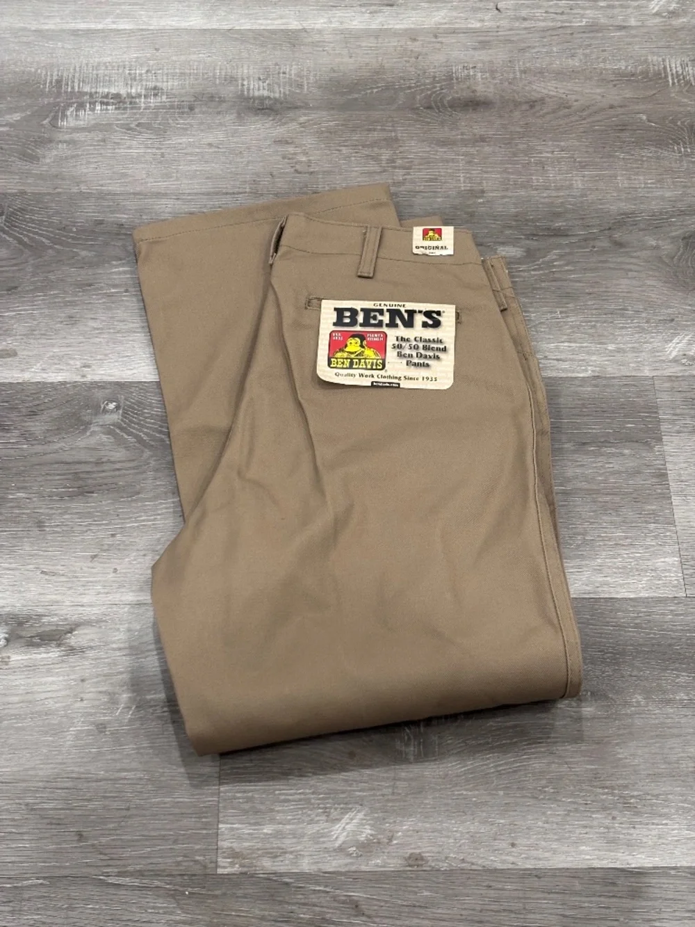 Ben Davis Genuine Ben's Workwear Pants Canvas Khaki Gorilla Mens 34X30 NWT